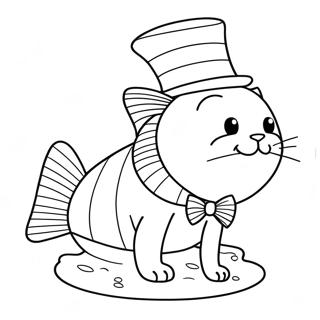 Cat In The Hat Fish Coloring Page 60783-48756