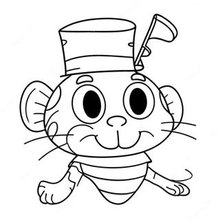 Colorful Cat In The Hat Fish Coloring Page 60784-48759