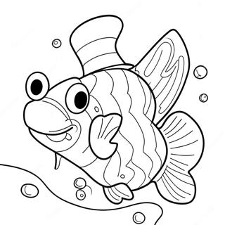 Colorful Cat In The Hat Fish Coloring Page 60784-48760