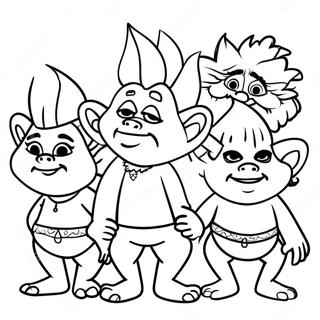 Colorful Trolls In Trollstopia Coloring Page 60814-48781