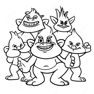 Colorful Trolls In Trollstopia Coloring Page 60814-48784