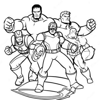 Avengers Team Action Coloring Page 60824-48789