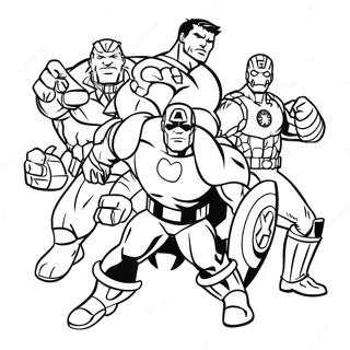 Avengers Team Action Coloring Page 60824-48790