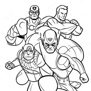 Avengers Team Action Coloring Page 60824-48791