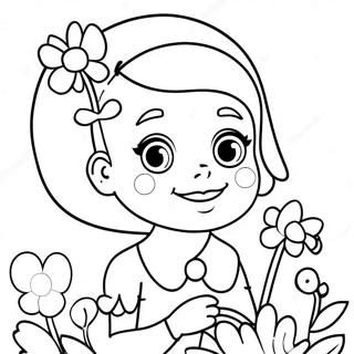 Sweet Nana With Flowers Coloring Page 60834-48798