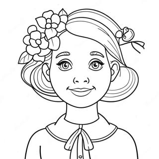 Sweet Nana With Flowers Coloring Page 60834-48800