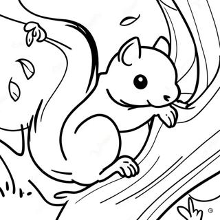 Squirrel In A Tree Coloring Page 60853-48809