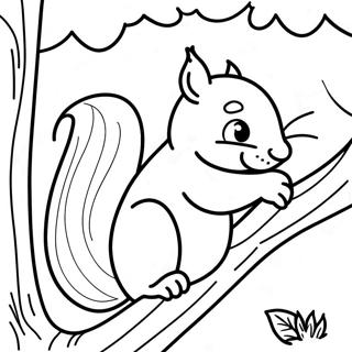 Squirrel In A Tree Coloring Page 60853-48810