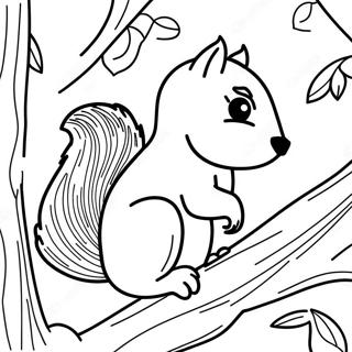 Squirrel In A Tree Coloring Page 60853-48811