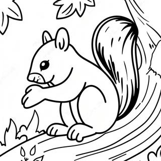 Squirrel In A Tree Coloring Page 60853-48812