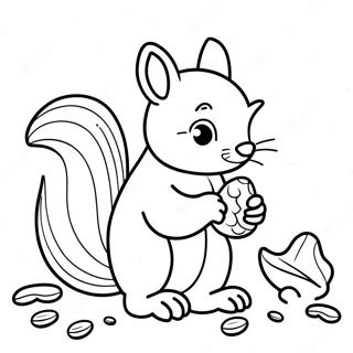 Charming Squirrel With Acorns Coloring Page 60854-48816