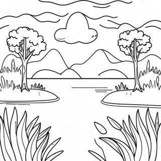 Calm Nature Scene Coloring Page 60863-48818