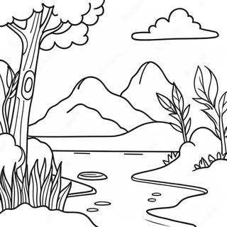 Calm Nature Scene Coloring Page 60863-48819