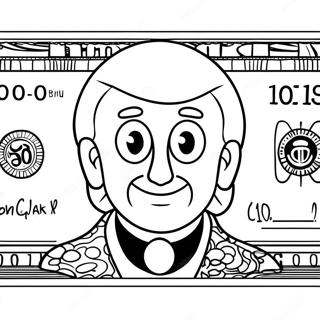 Funny Dollar Bill Character Coloring Page 60874-48831