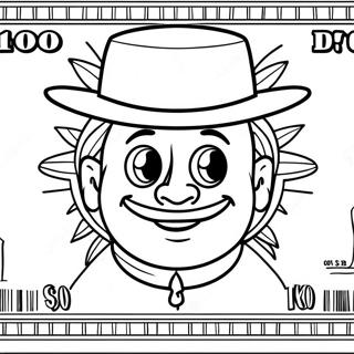 Funny Dollar Bill Character Coloring Page 60874-48832