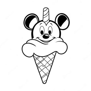 Mickey Mouse Ice Cream Coloring Pages