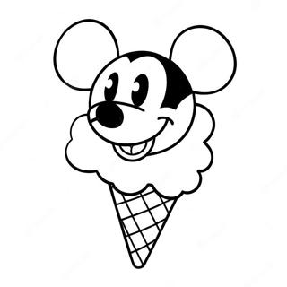 Mickey Mouse Ice Cream Cone Coloring Page 60943-48879