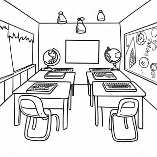 Colorful Classroom Scene Coloring Page 60954-48886