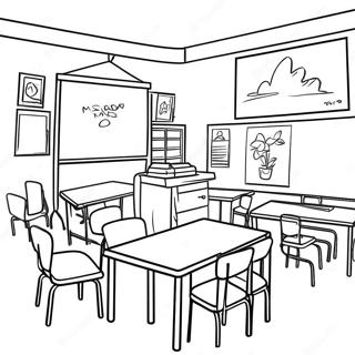 Colorful Classroom Scene Coloring Page 60954-48887