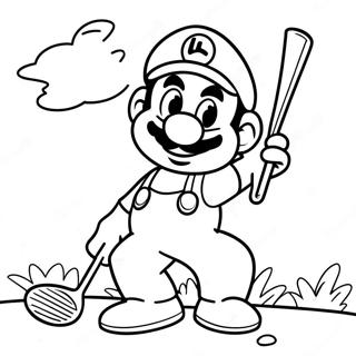 Luigi Swinging Golf Club Coloring Page 60964-48894