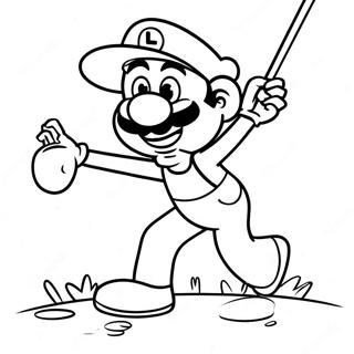 Luigi Swinging Golf Club Coloring Page 60964-48895