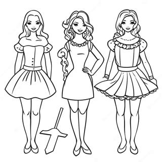 Paper Dolls Coloring Page 6096-4974