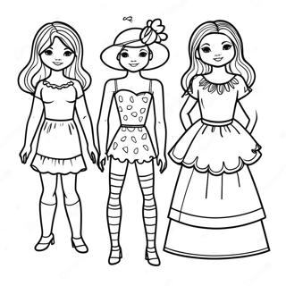 Paper Dolls Coloring Page 6096-4975