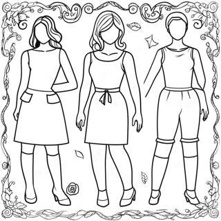 Paper Dolls Coloring Page 6096-4976