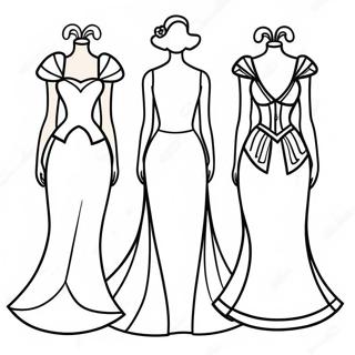 Elegant Paper Dolls Coloring Page 6097-4984