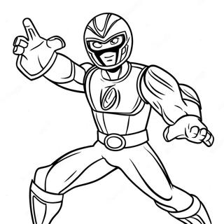 Beast Morphers Red Ranger Action Pose Coloring Page 60984-48915