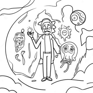 Rick And Morty Cosmic Portal Coloring Page 60994-48921