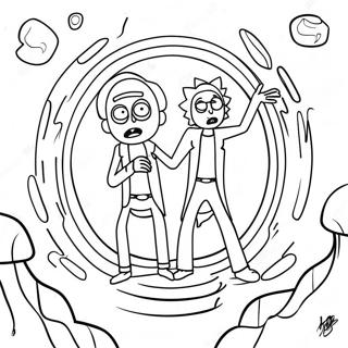 Rick And Morty Cosmic Portal Coloring Page 60994-48922