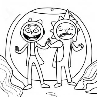 Rick And Morty Cosmic Portal Coloring Page 60994-48923