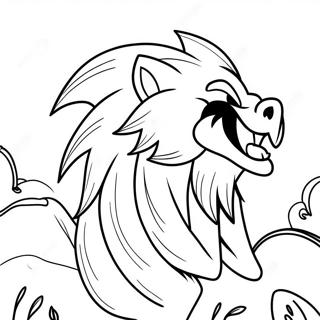 Werehog Howling At The Moon Coloring Page 61004-48930