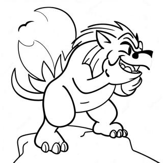 Werehog Howling At The Moon Coloring Page 61004-48931