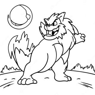 Werehog Howling At The Moon Coloring Page 61004-48932