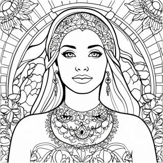 Doaa Moaz With Colorful Background Coloring Page 61014-48937