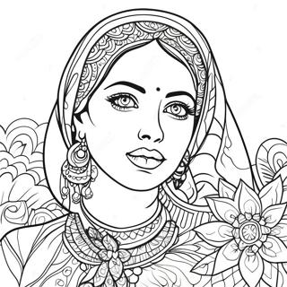 Doaa Moaz With Colorful Background Coloring Page 61014-48940