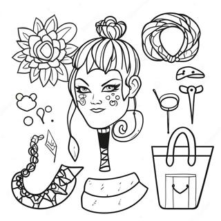 Punk Fashion Accessories Coloring Page 61044-48964