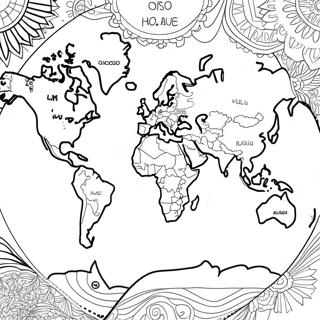 Colorful Continents Map Coloring Page 61054-48965