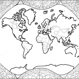 Colorful Continents Map Coloring Page 61054-48967