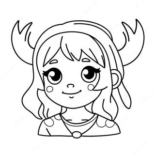 Cute Anime Demon Girl With Horns Coloring Page 61064-48978