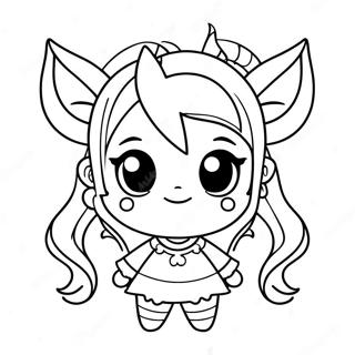 Cute Anime Demon Girl With Horns Coloring Page 61064-48980