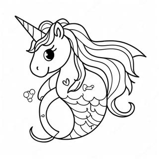 Mermaid Unicorn Coloring Pages