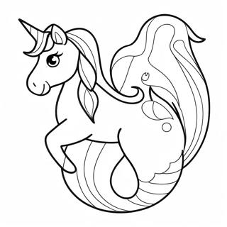 Mermaid Unicorn Coloring Page 6106-4978