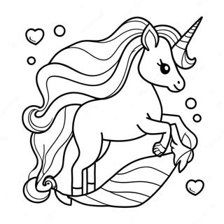 Mermaid Unicorn Coloring Page 6106-4979