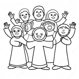 Joyful Gospel Characters Coloring Page 61074-48982