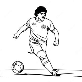 Maradona Dribbling A Ball Coloring Page 61094-49007