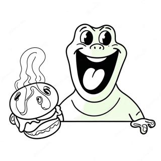 Slimer Eating A Hot Dog Coloring Page 61114-49033