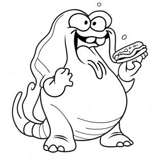 Slimer Eating A Hot Dog Coloring Page 61114-49034